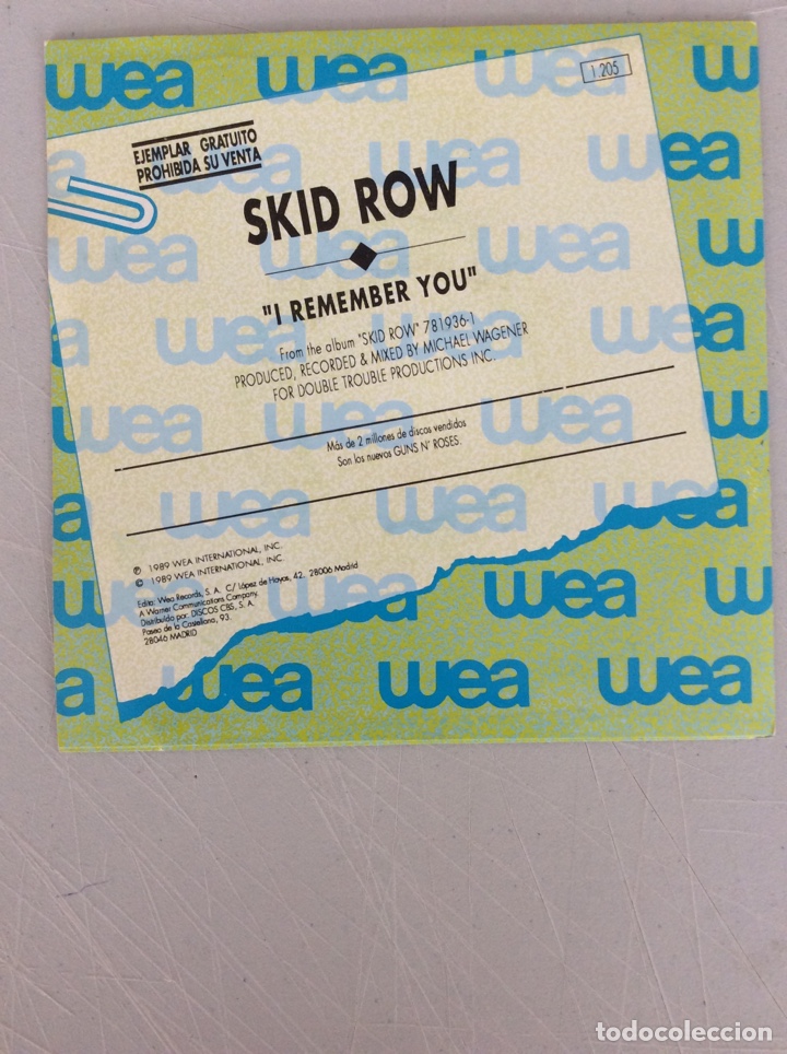 Discos de vinilo: Skind Row. I remember you - Foto 2
