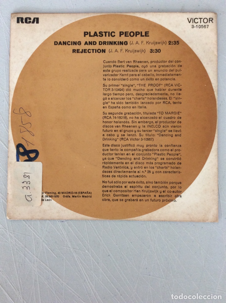 Discos de vinilo: Plastic people. Dancing and drinking. Rejection. - Foto 2