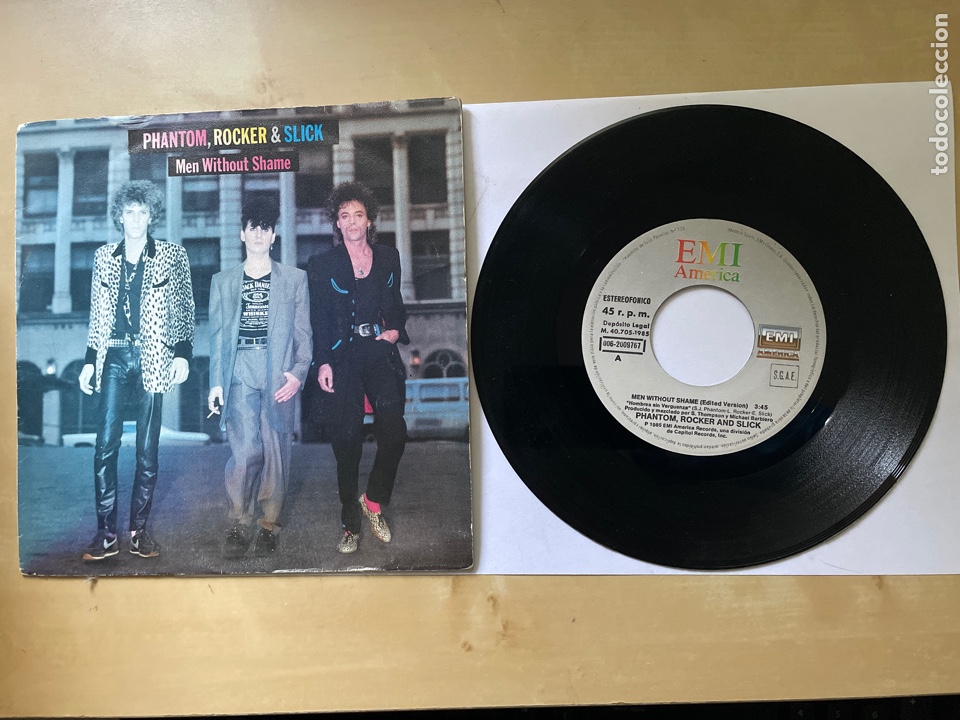 Discos de vinilo: Phanthom Rocker & Slick - Men Without Shame - Single 7” SPAIN 1985 - Foto 1 - 294139473