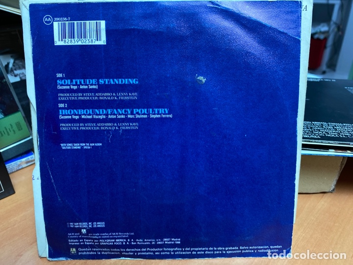 Discos de vinilo: Suzanne Vega - Solitude Standing (7&rdquo;, Single) 1988/ES - Foto 2