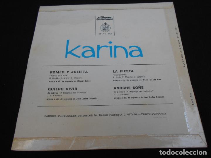 Discos de vinilo: KARINA // ROMEO Y JULIETA + 3 // EDICION PORTUGAL - Foto 2 - 294946213