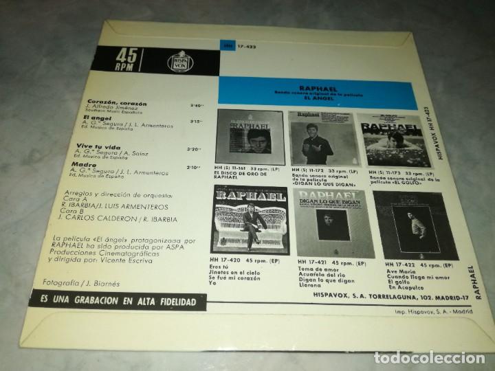 Discos de vinilo: RAPHAEL-BSO DE LA PELICULA EL ANGEL-ORIGINAL A&Ntilde;O 1969 - Foto 2