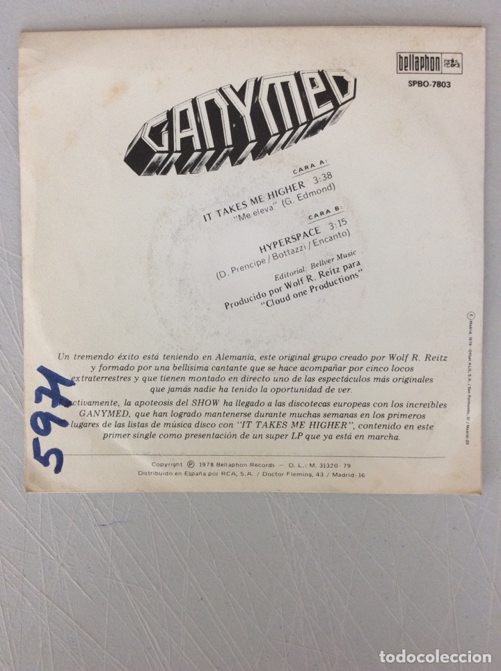 Discos de vinilo: Ganymed. It takes me higher. Me eleva. Hyperspace - Foto 2