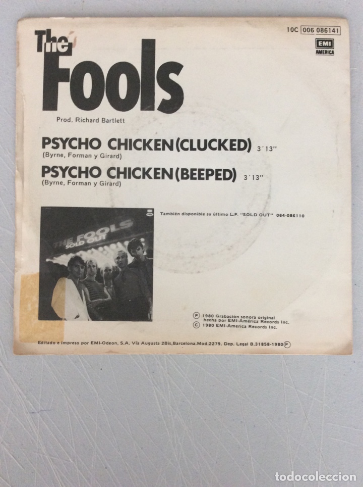 Discos de vinilo: The Fools. Psycho Chicken - Foto 2