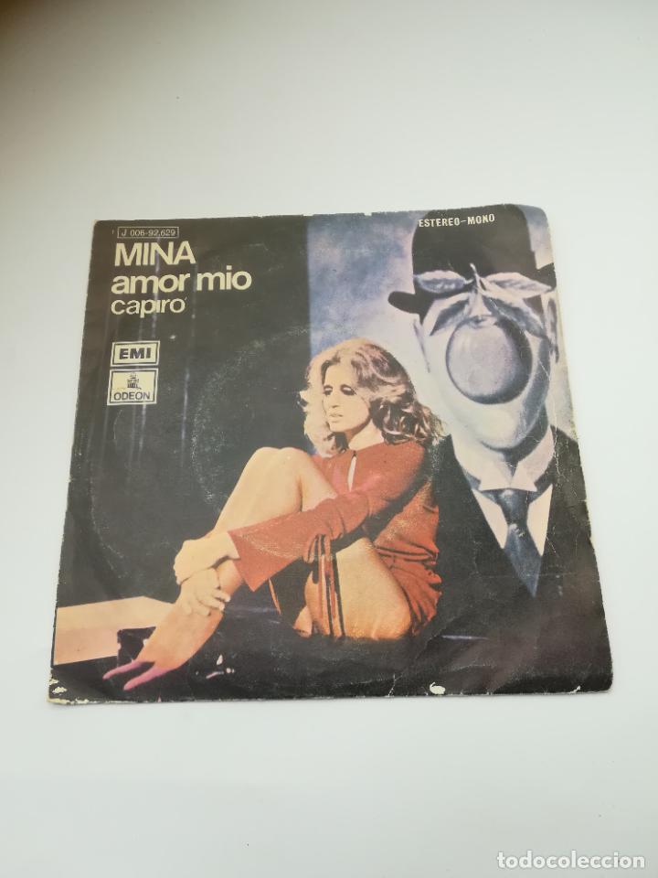 Discos de vinilo: SINGLE. MINA. AMOR MIO / CAPIRO. 1971. DISCOS ODEON. - Foto 1