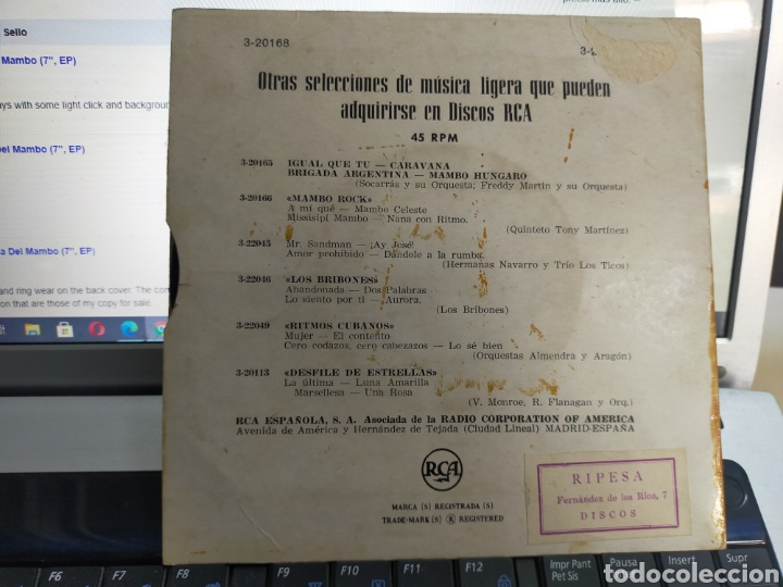 Discos de vinilo: Tito Rodr&iacute;guez ep el t&uacute;nel + 3 Espa&ntilde;a - Foto 2