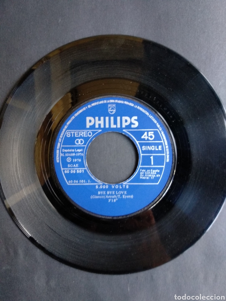 Discos de vinilo: *5000 VOLTS. BYE LOVE, PHILIPS, 1976 - Foto 3