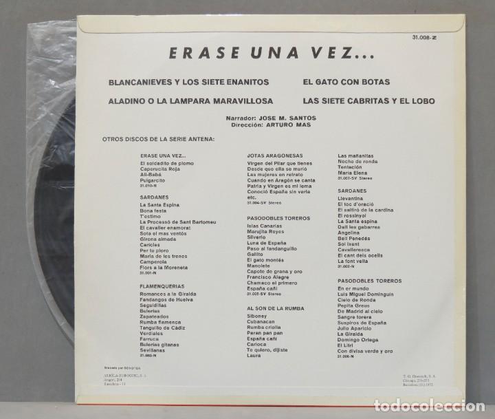 Discos de vinilo: LP. ERASE UNA VEZ... ALADINO. EL GATO CON BOTAS. LAS SIETE CABRITAS Y EL LOBO. BLANCANIEVES - Foto 2 - 295362228