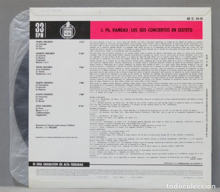 Discos de vinilo: LP. RAMEAU. LOS SEIS CONCIERTOS DE SEXTETO. PAILLARD - Foto 2