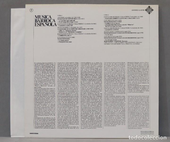 Discos de vinilo: LP. MUSICA BARROCA ESPA&Ntilde;OLA - Foto 2