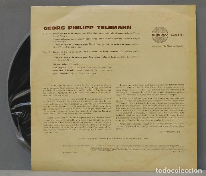Discos de vinilo: LP. TELEMANN. SONATES EN TRIO - Foto 2