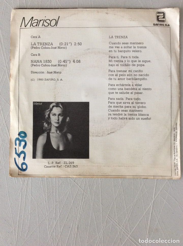 Discos de vinilo: Marisol. La trenza. Nana - Foto 2