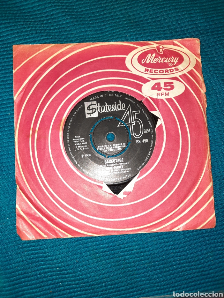 Discos de vinilo: SINGLE GENE PITNEY, BACKSTAGE , IN LOVE AGAIN. 1966 - Foto 2