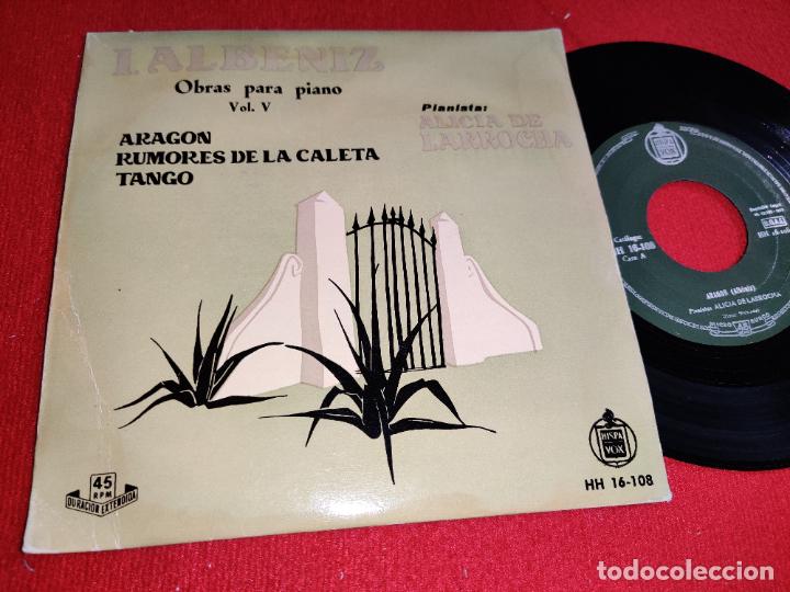 ALICIA DE LARROCHA PIANO VOL.5 ARAGON/TANGO/RUMORES DE LA CALETA EP 1959 HISPAVOX SPAIN ALBENIZ (Música - Discos de Vinilo - EPs - Clásica, Ópera, Zarzuela y Marchas	)