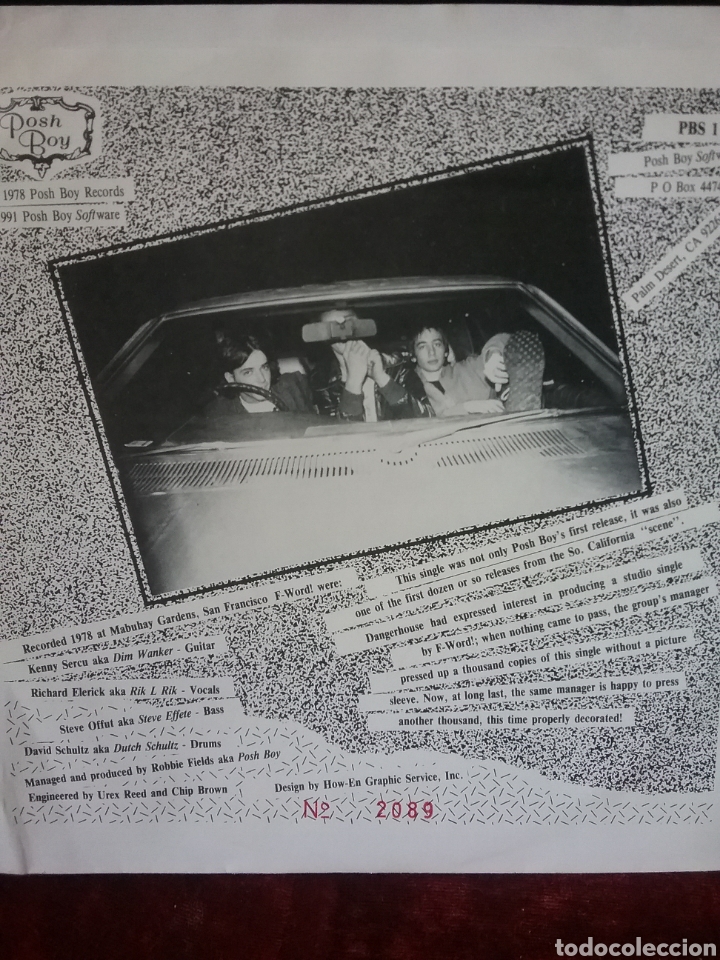 Discos de vinilo: F - Word 1978 POSH-BOY 1991 - Foto 2