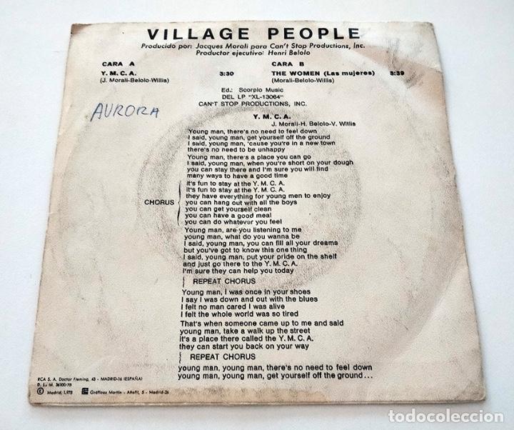 Discos de vinilo: VINILO SINGLE DE VILLAGE PEOPLE. Y.M.C.A. 1978. - Foto 2