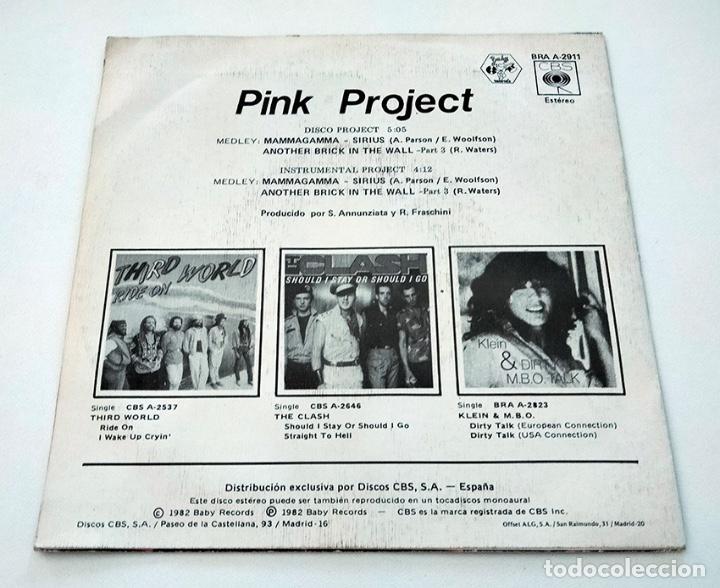 Discos de vinilo: VINILO SINGLE DE PINK PROJECT. DISCO PROJECT. 1982. - Foto 2