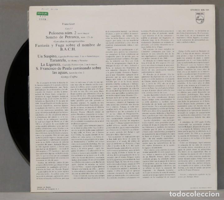 Discos de vinilo: LP. CZIFFRA INTERPRETA A LISZT - Foto 2