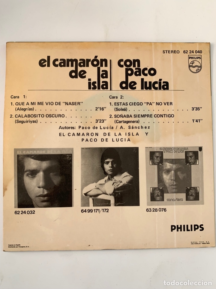 Discos de vinilo: Single Ep el camar&oacute;n de la isla con Paco de Luc&iacute;a - Foto 2