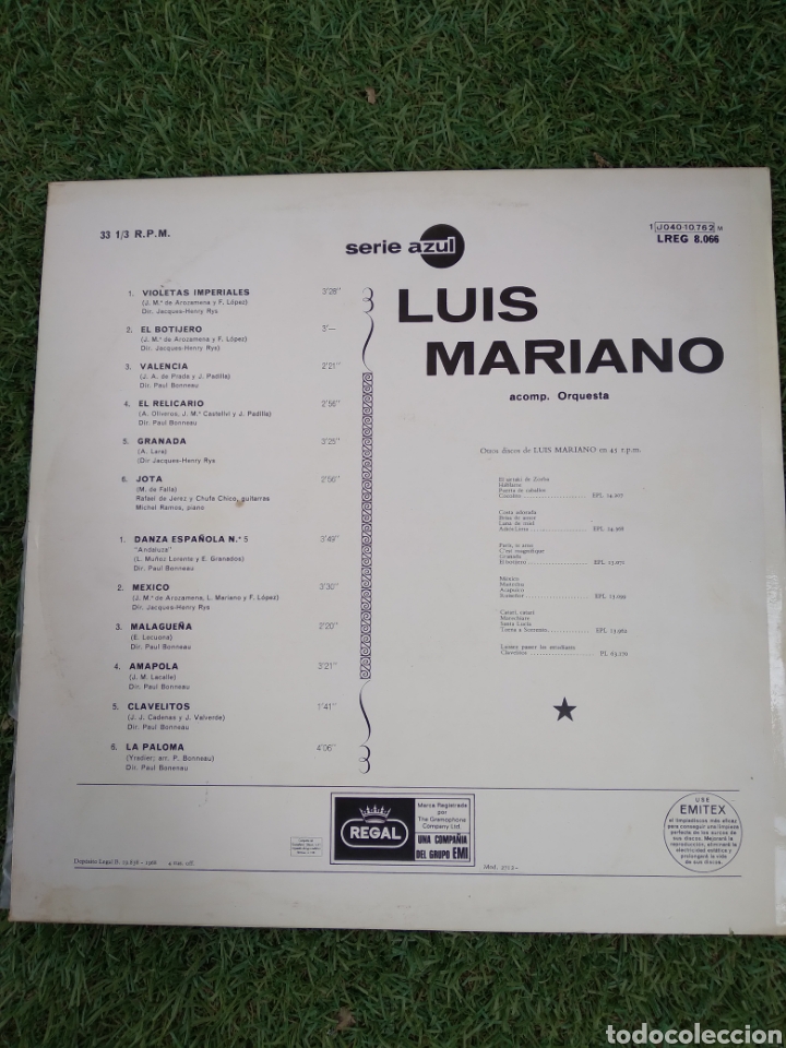 Discos de vinilo: Vinilo - LUIS MARIANO ACOM. ORQUESTA - Foto 2