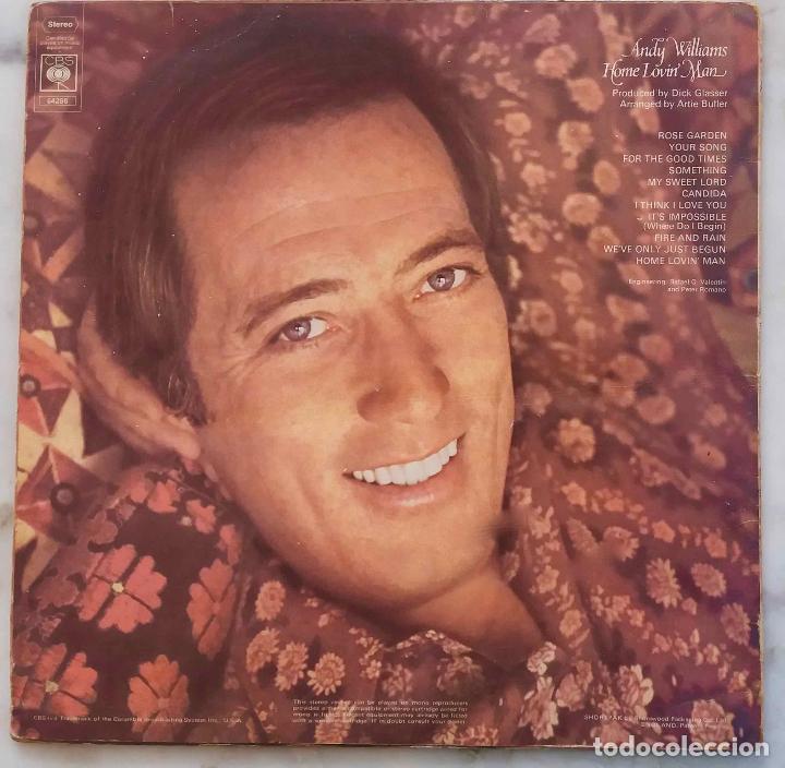 Discos de vinilo: ANDY WILLIAMS, HOME LOVIN MAN. LP UK - Foto 2