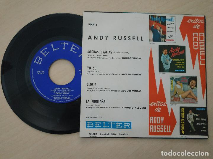 Discos de vinilo: ANDY RUSSELL - DANKE SCHOEN (MUCHAS GRACIAS) / GLORIA / LA MONTAÑA / YO SÉ - RARO EP DEL 1963 - Foto 2 - 296728353