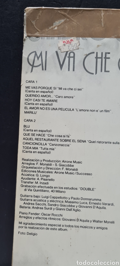 Discos de vinilo: LP. Mi Va Che Ci Sei. Sandro Giacobbe. - Foto 5
