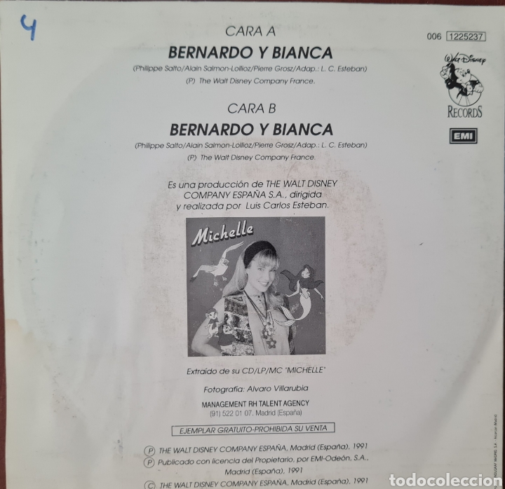 Discos de vinilo: SINGLE - MICHELLE - BETNARDO Y BIANCA - 1991 - Foto 2