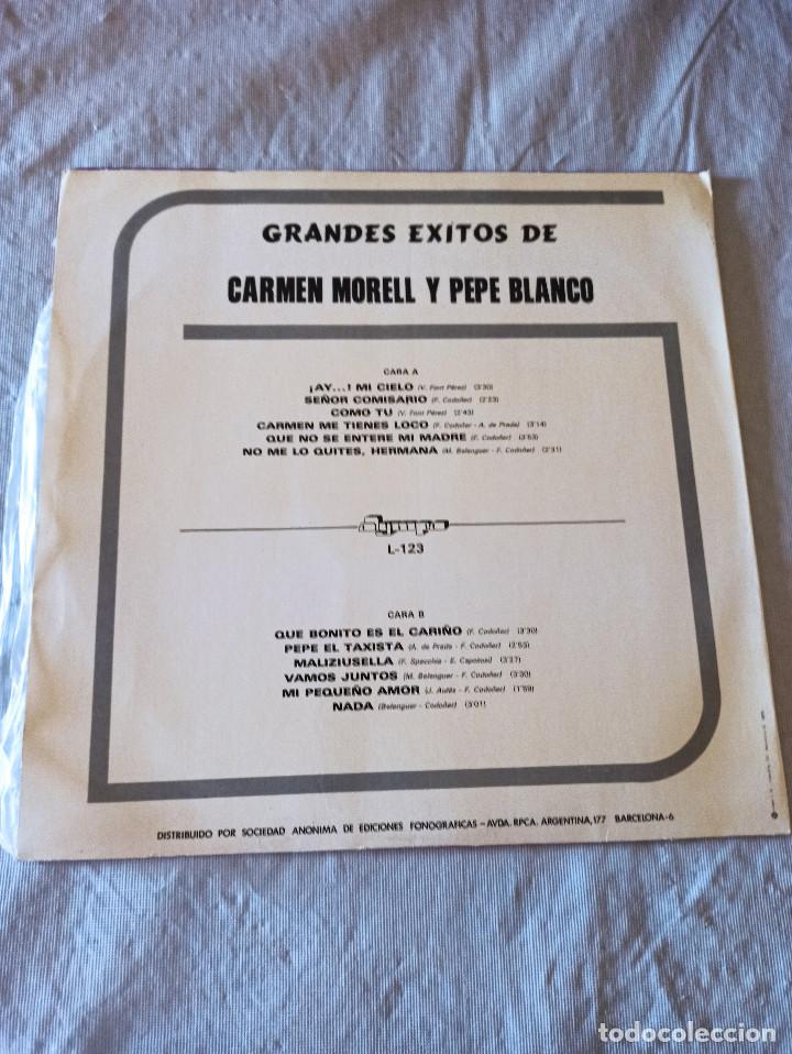 Discos de vinilo: GRANDES EXITOS DE CARMEN MORELL Y PEPE BLANCO - Foto 2