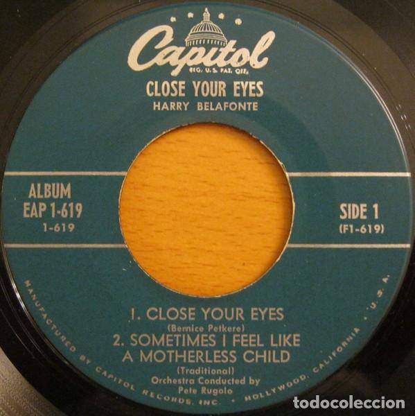 Discos de vinilo: Harry Belafonte &ndash; Close Your Eyes - 1955 - Foto 4