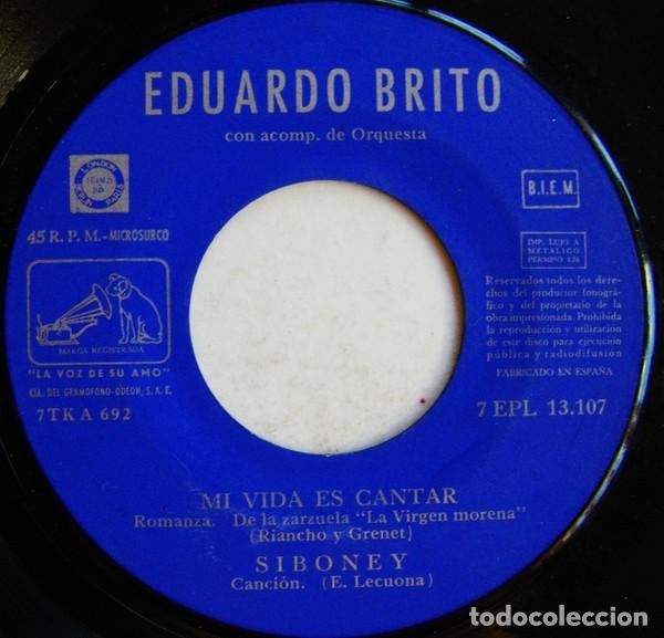 Discos de vinilo: Eduardo Brito &ndash; Siboney - 1957 - Foto 3