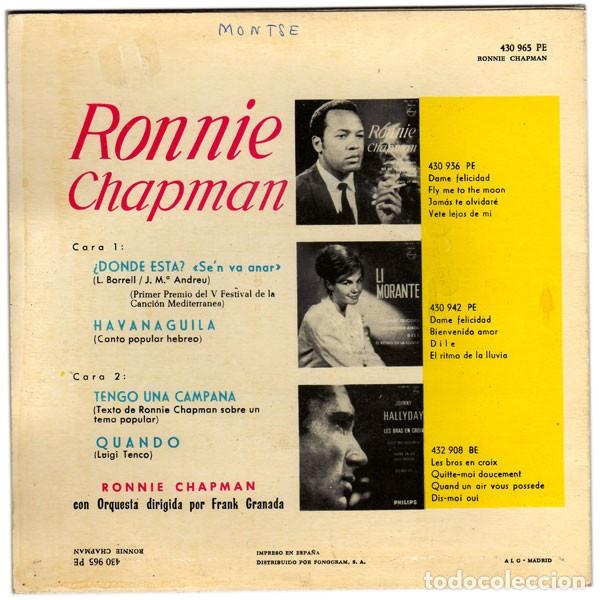 Discos de vinilo: Ronnie Chapman &ndash; Havanaguila - 1963 - Foto 2
