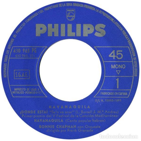 Discos de vinilo: Ronnie Chapman &ndash; Havanaguila - 1963 - Foto 3