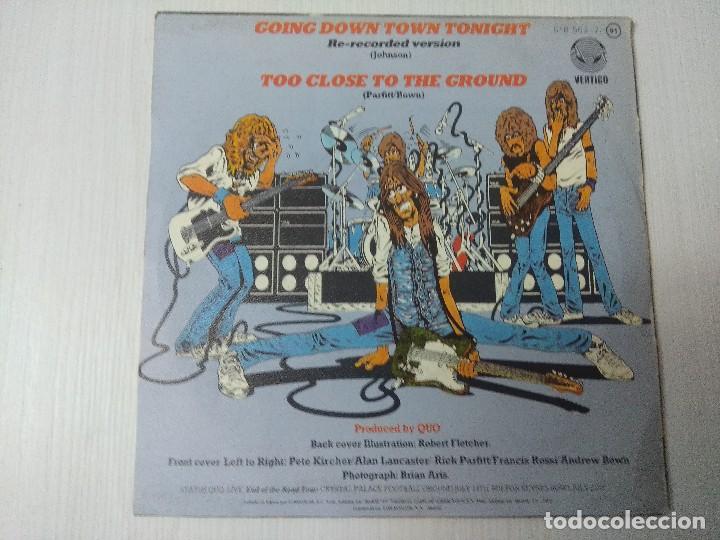 Discos de vinilo: STATUS QUO/GOING DOWN TOWN/SINGLE. - Foto 3