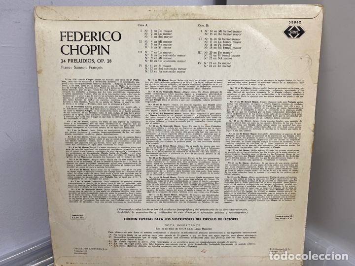 Discos de vinilo: Samson François - Frédéric Chopin - 24 Preludios, Op. 28 (LP, Album) - Foto 2 - 297062623