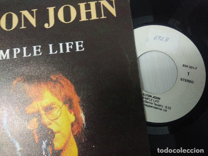 Discos de vinilo: ELTON JOHN/SIMPLE LIFE/SINGLE PROMOCIONAL. - Foto 2