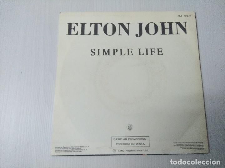 Discos de vinilo: ELTON JOHN/SIMPLE LIFE/SINGLE PROMOCIONAL. - Foto 3