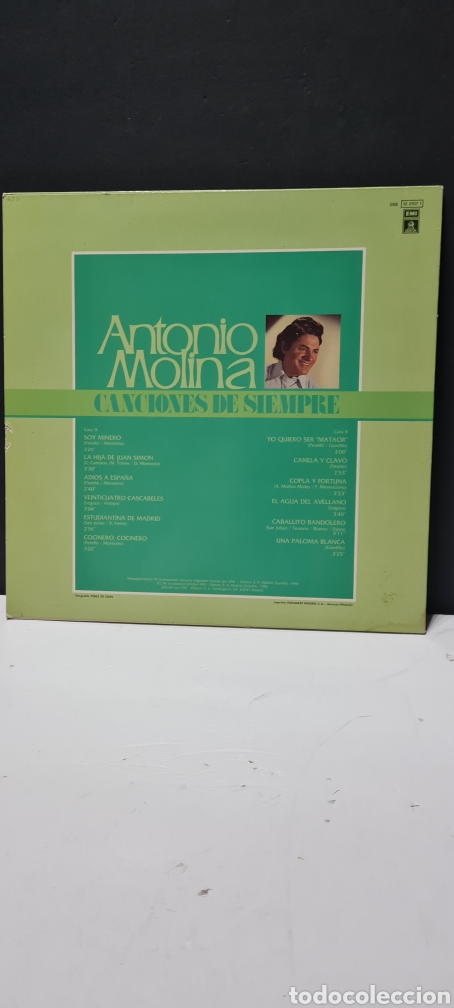Discos de vinilo: LP. Antonio Molina. Canciones de siempre - Foto 4