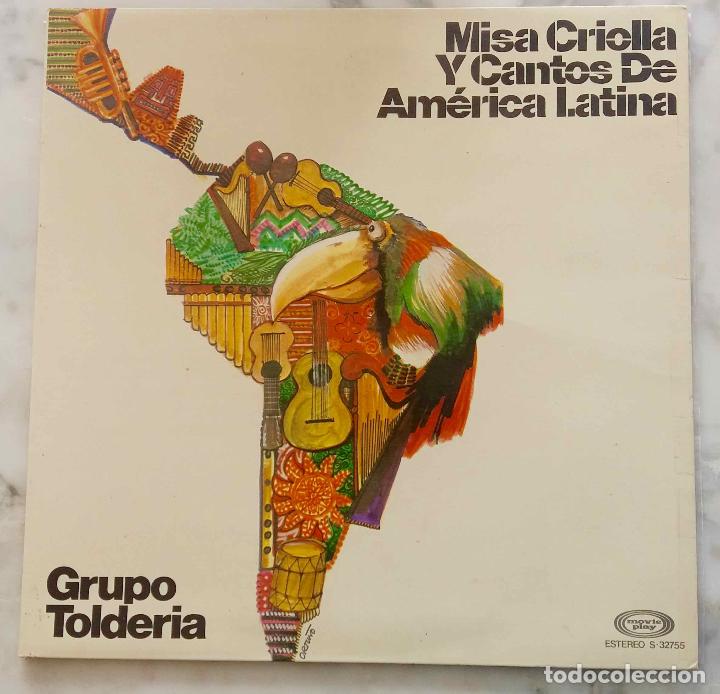 Discos de vinilo: GRUPO TOLDER&Iacute;A, MISA CRIOLLA Y CANTOS DE AM&Eacute;RICA LATINA. LP ORIGINAL ESPA&Ntilde;A 1975 PORTADA DOBLE