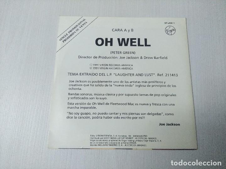 Discos de vinilo: JOE JACKSON/OH WELL/SINGLE PROMOCIONAL. - Foto 3