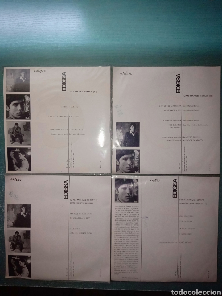 Discos de vinilo: JOAN MANUEL SERRAT 4 SINGLES COMO NUEVOD - Foto 2