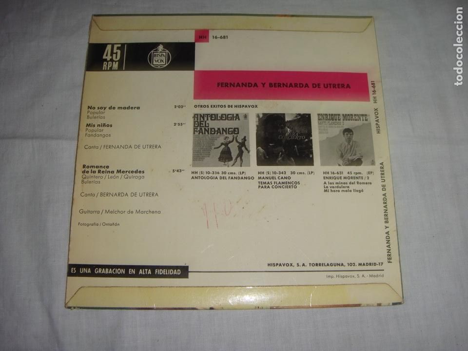 Discos de vinilo: Fernanda y Bernarda de Utrera. - Foto 2