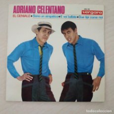 Discos de vinilo: ADRIANO CELENTANO - EL GENIALE - SONO UN SIMPATICO +3 RARO EP VERGARA DE 1965 SPAIN MUY BUEN ESTADO. Lote 297544263