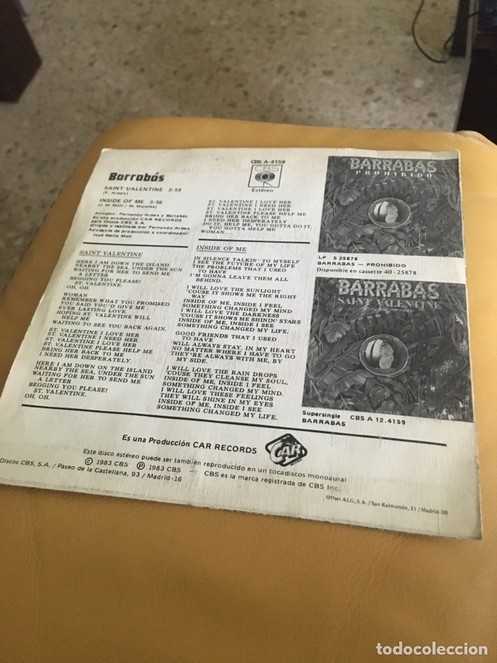 Discos de vinilo: Barrabas saint valentine - Foto 2