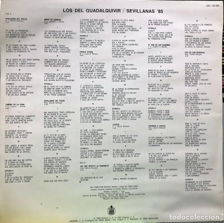 Discos de vinilo: Los Del Guadalquivir - A pulso - LP - Foto 2