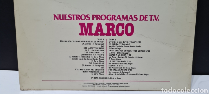 Discos de vinilo: LP. Nuestros Programas de la TV. La Banda Loca. El Corro Alegre. Kali. - Foto 4