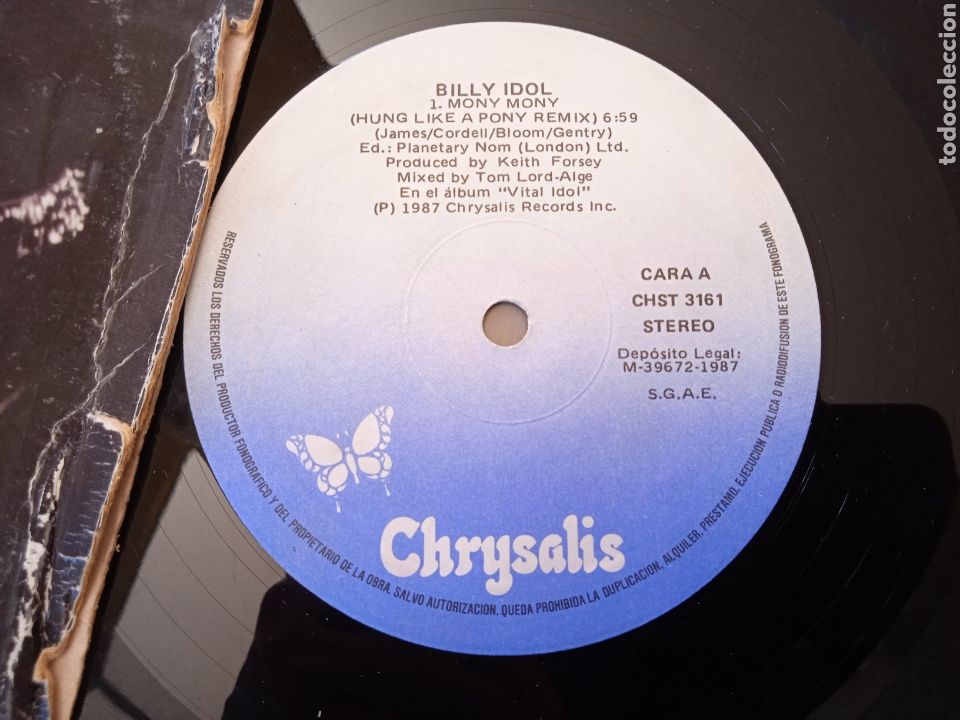 Discos de vinilo: BILLY IDOL. MAXI SINGLE. MONY MONY. LIVE. MADE IN SPAIN. 1987 - Foto 2