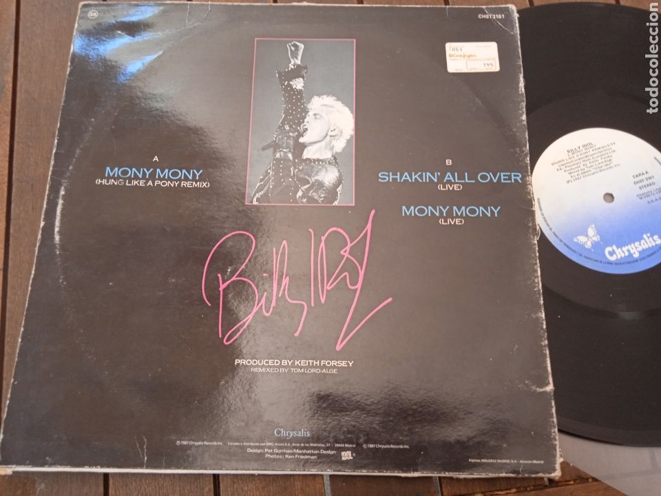 Discos de vinilo: BILLY IDOL. MAXI SINGLE. MONY MONY. LIVE. MADE IN SPAIN. 1987 - Foto 4