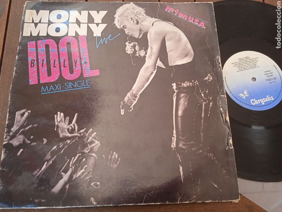 Discos de vinilo: BILLY IDOL. MAXI SINGLE. MONY MONY. LIVE. MADE IN SPAIN. 1987 - Foto 1