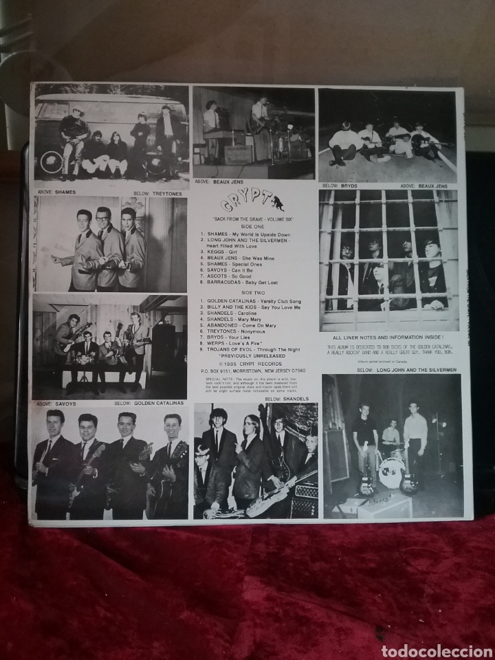 Discos de vinilo: BACK from the GRAVE Vol. 6 CRYPT Records 1986 - Foto 2